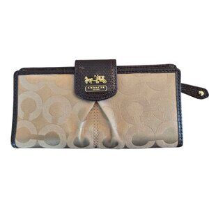 Coach Madison Signature Op Art Sateen Skinny Wallet
